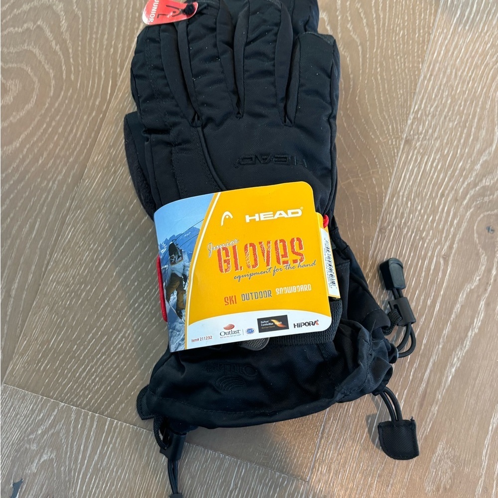 NWT HEAD Junior Black Snow Gloves Large 043 Sale!